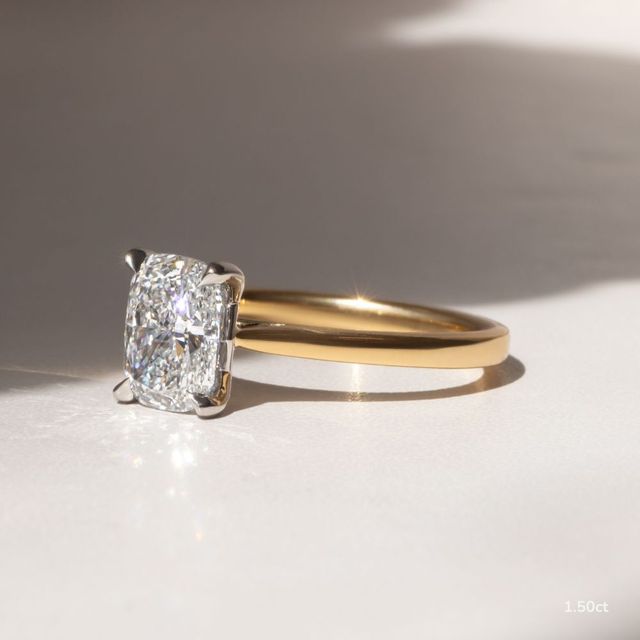 Tulip Yellow Gold Two Tone Solitaire Engagement Ring