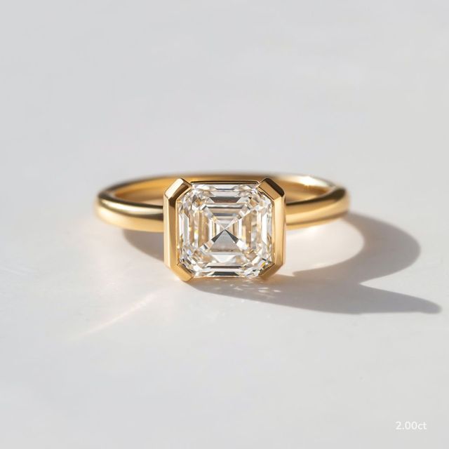 Avian Yellow Gold Bezel Set Modern Engagement Ring