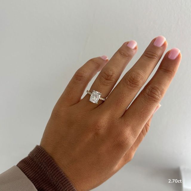 Samara Yellow Gold Two Tone Hidden Halo Engagement Ring