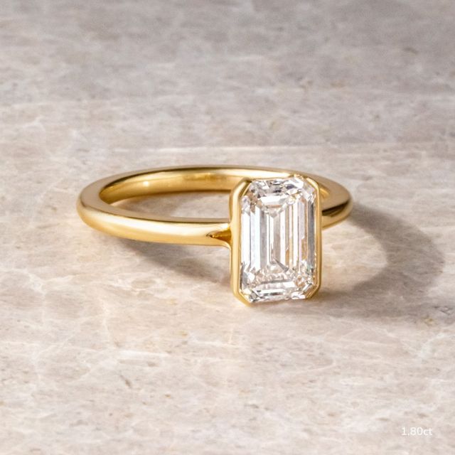 Avian Yellow Gold Bezel Set Modern Engagement Ring
