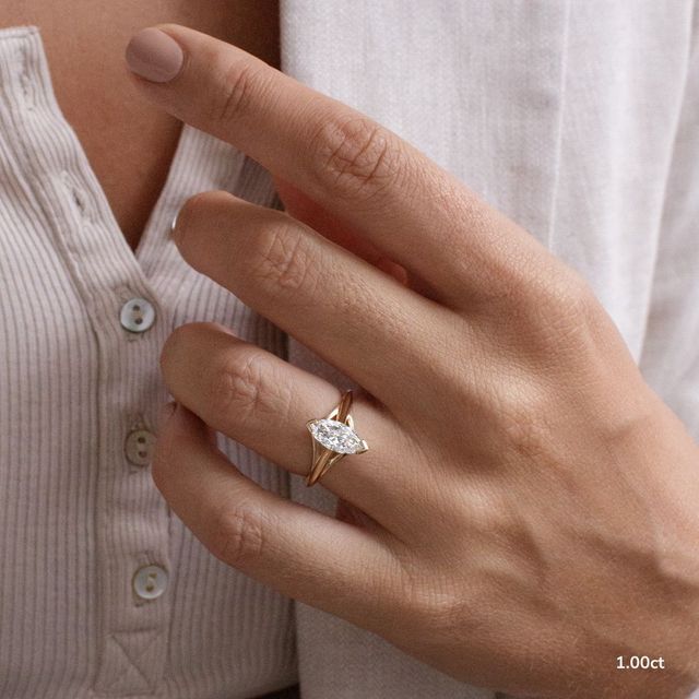 Olina Yellow Gold Modern Engagement Ring