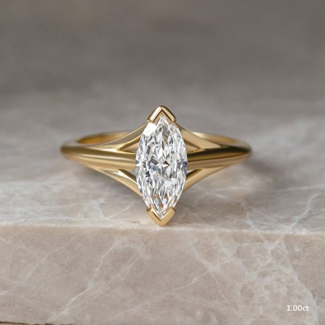 Olina Yellow Gold Modern Engagement Ring