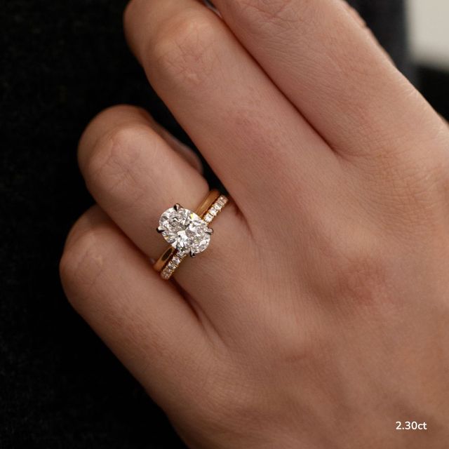 Aerin Yellow Gold Two Tone Solitaire Engagement Ring