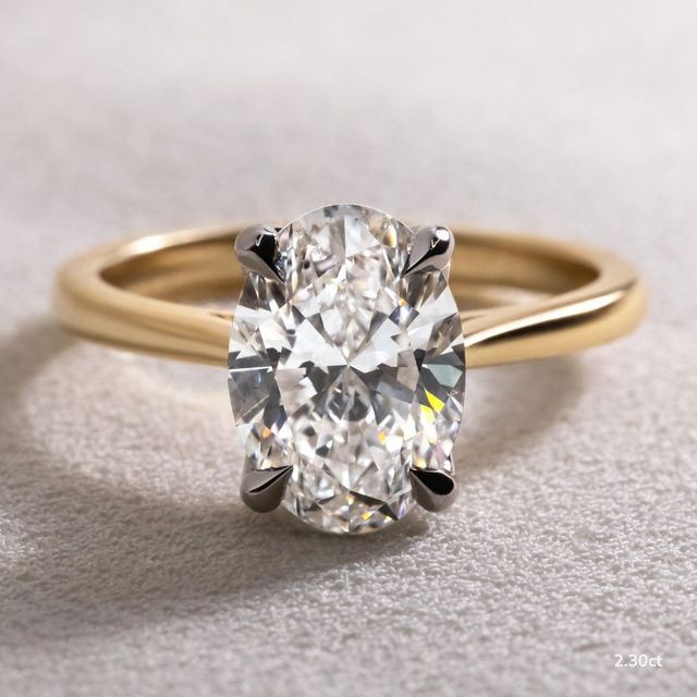 Aerin Yellow Gold Two Tone Solitaire Engagement Ring