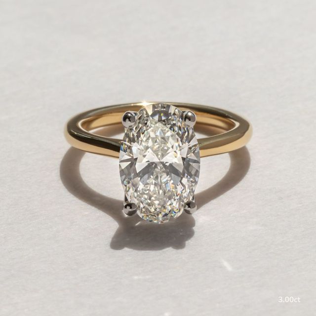 Aerin Yellow Gold Two Tone Solitaire Engagement Ring