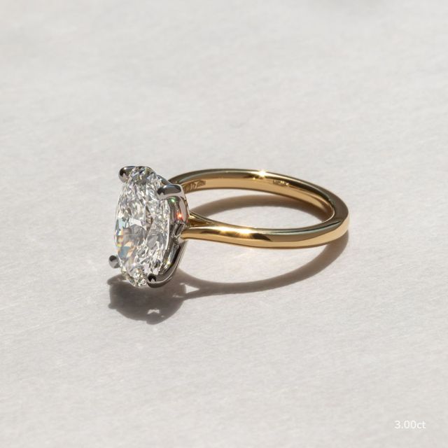 Aerin Yellow Gold Two Tone Solitaire Engagement Ring