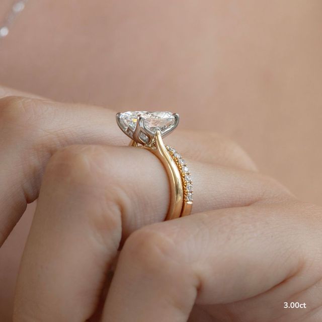 Aerin Yellow Gold Two Tone Solitaire Engagement Ring