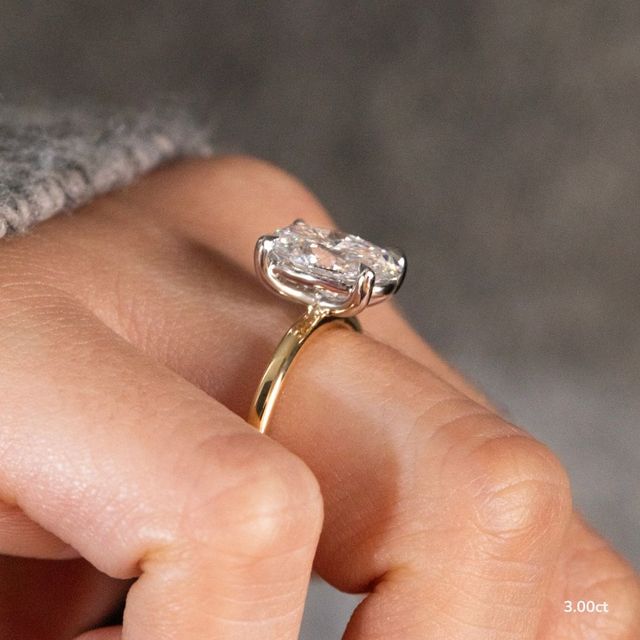 Chelsea Two Tone Yellow Gold Solitaire Engagement Ring