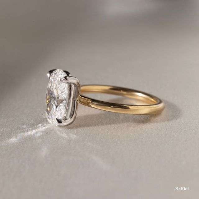 Chelsea Two Tone Yellow Gold Solitaire Engagement Ring