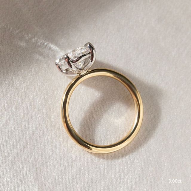 Chelsea Two Tone Yellow Gold Solitaire Engagement Ring