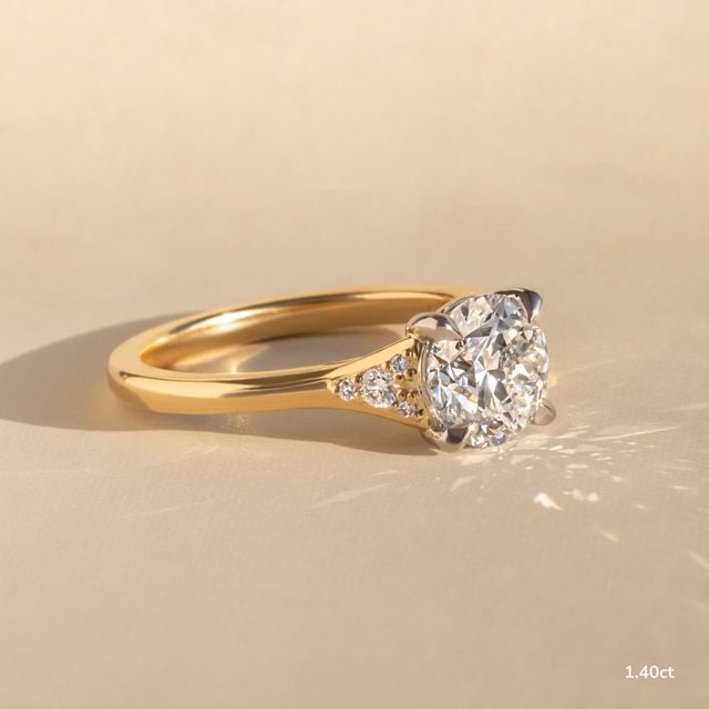 Francis Yellow Gold Two Tone Trilogy Engagement Ring
