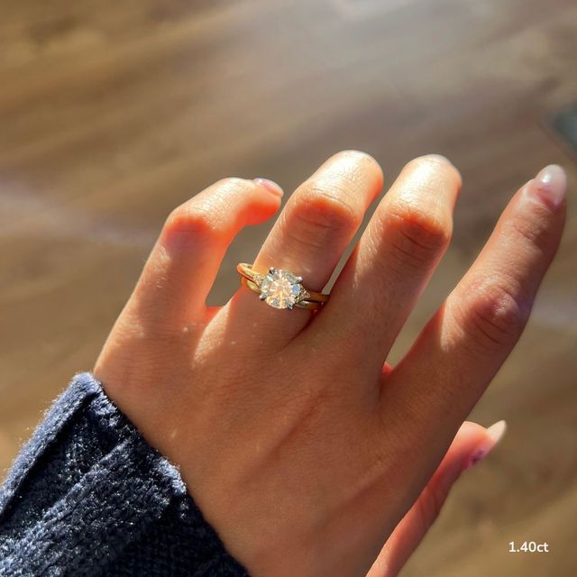 Francis Yellow Gold Two Tone Trilogy Engagement Ring