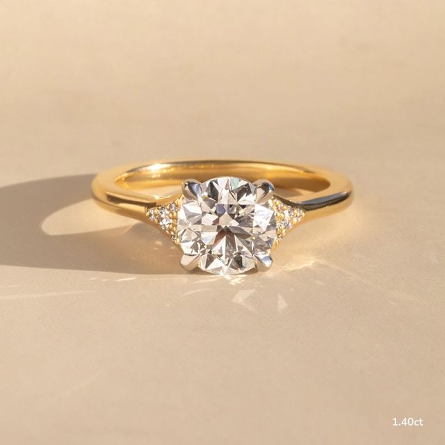 Francis Yellow Gold Two Tone Trilogy Engagement Ring