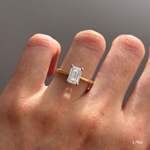 Jessie Tulip Two Tone Yellow Gold Solitaire Engagement Ring