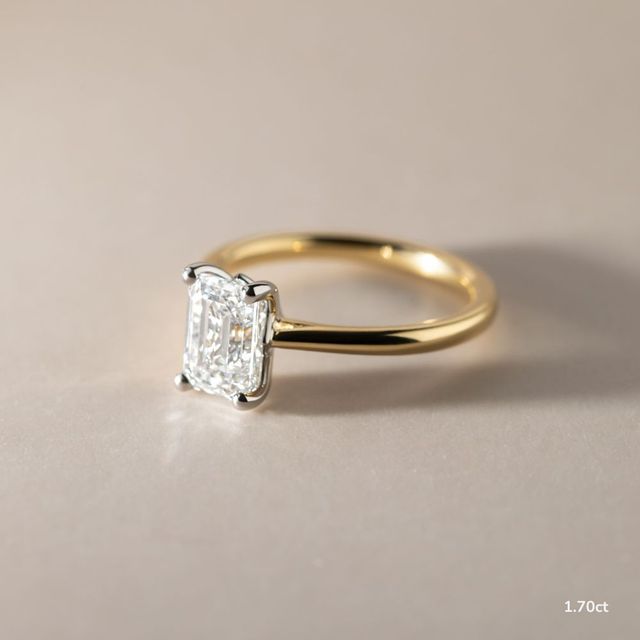 Jessie Tulip Two Tone Yellow Gold Solitaire Engagement Ring
