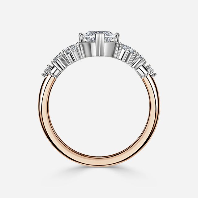 Luz De La Luna Rose Gold Two Tone Unique Engagement Ring