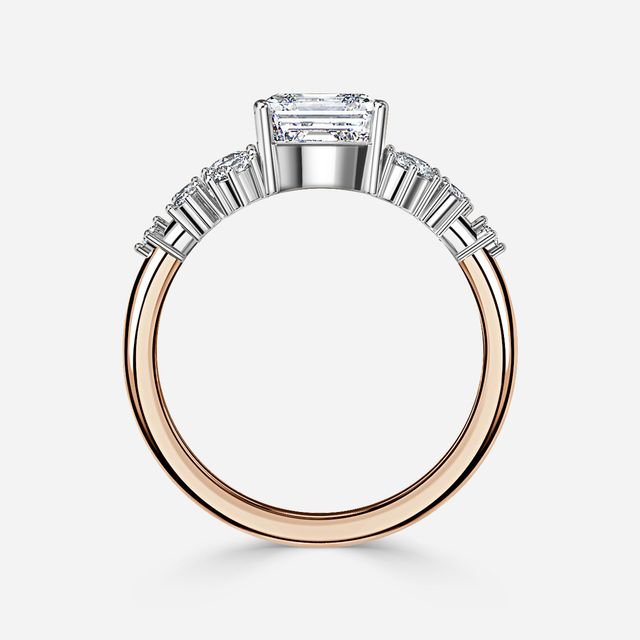 Luz De La Luna Rose Gold Two Tone Unique Engagement Ring