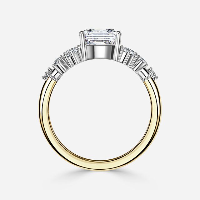 Luz De La Luna Yellow Gold Two Tone Unique Engagement Ring