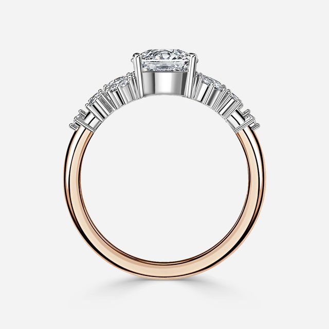 Luz De La Luna Rose Gold Two Tone Unique Engagement Ring