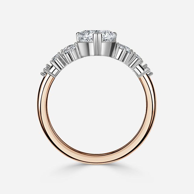 Luz De La Luna Rose Gold Two Tone Unique Engagement Ring