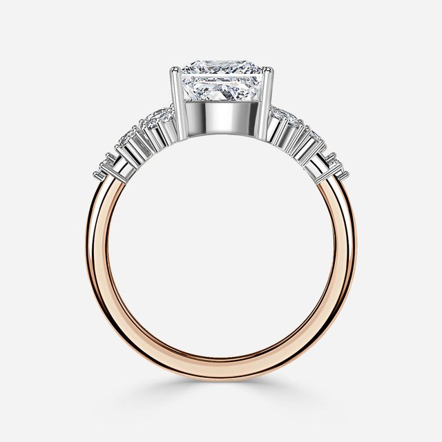 Luz De La Luna Rose Gold Two Tone Unique Engagement Ring