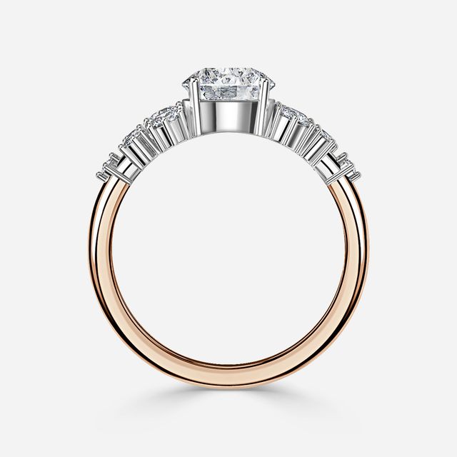 Luz De La Luna Rose Gold Two Tone Unique Engagement Ring