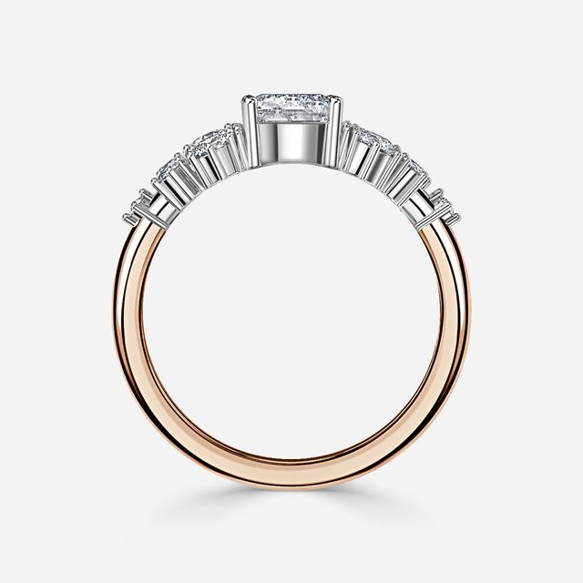 Luz De La Luna Rose Gold Two Tone Unique Engagement Ring