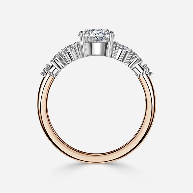 Luz De La Luna Rose Gold Two Tone Unique Engagement Ring