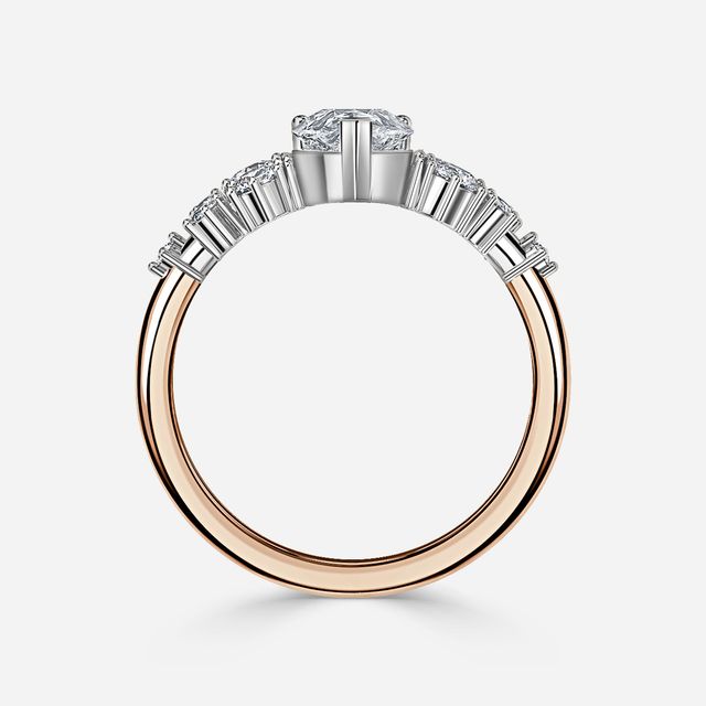 Luz De La Luna Rose Gold Two Tone Unique Engagement Ring