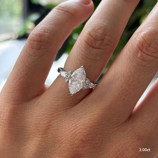 Nanami Platinum Trilogy Cluster Engagment Ring