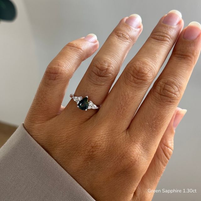 Nanami Platinum Trilogy Cluster Engagment Ring