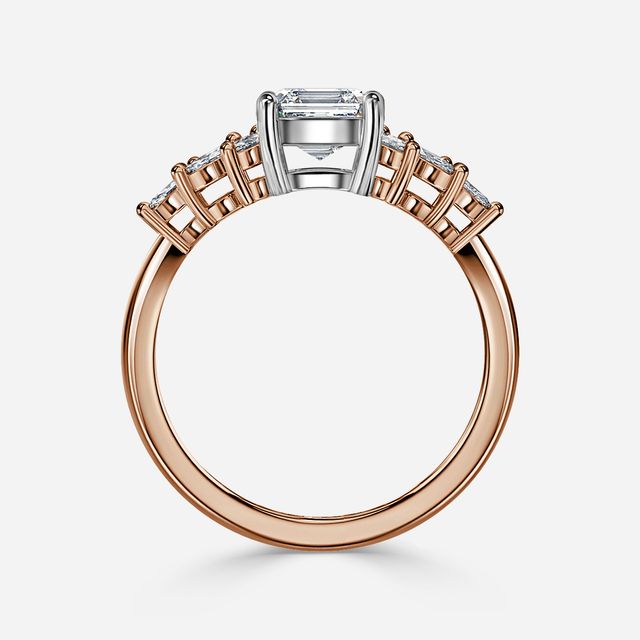 Anastasia Rose Gold Two Tone Trilogy Engagement Ring