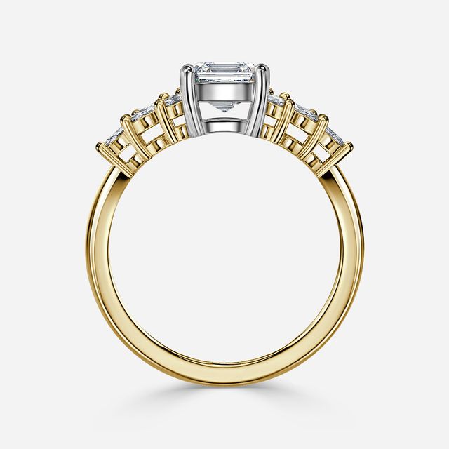 Anastasia Yellow Gold Two Tone Trilogy Engagement Ring