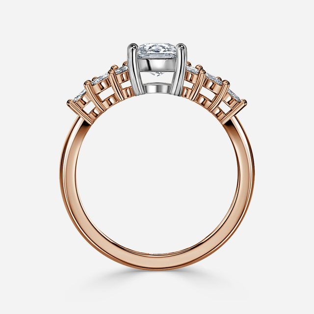Anastasia Rose Gold Two Tone Trilogy Engagement Ring
