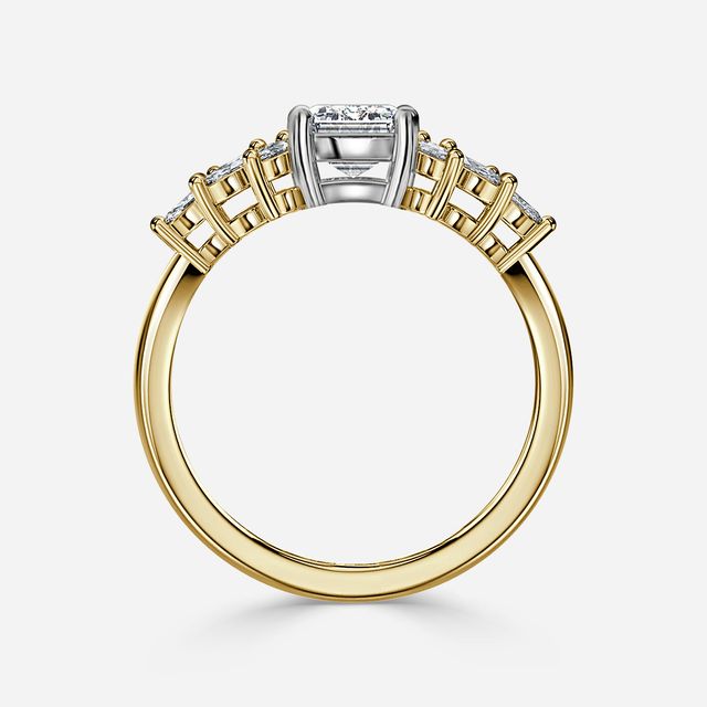 Anastasia Yellow Gold Two Tone Trilogy Engagement Ring