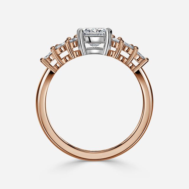 Anastasia Rose Gold Two Tone Trilogy Engagement Ring
