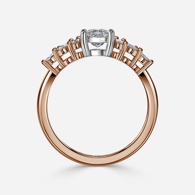 Anastasia Rose Gold Two Tone Trilogy Engagement Ring