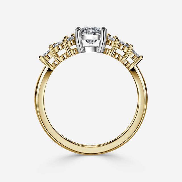 Anastasia Yellow Gold Two Tone Trilogy Engagement Ring