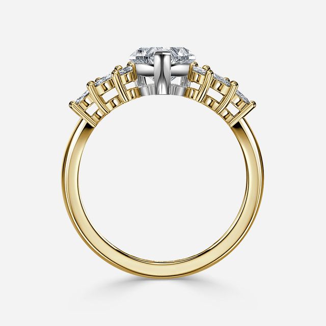 Anastasia Yellow Gold Two Tone Trilogy Engagement Ring
