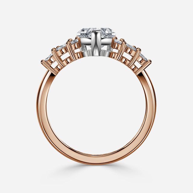 Anastasia Rose Gold Two Tone Trilogy Engagement Ring