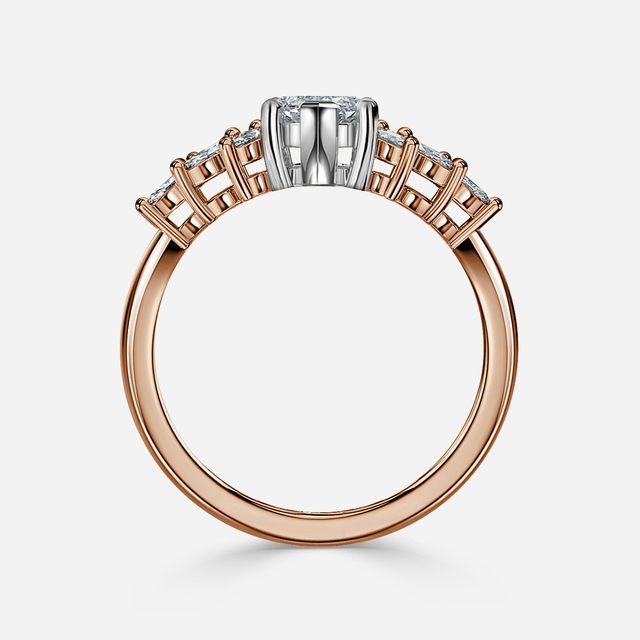 Anastasia Rose Gold Two Tone Trilogy Engagement Ring