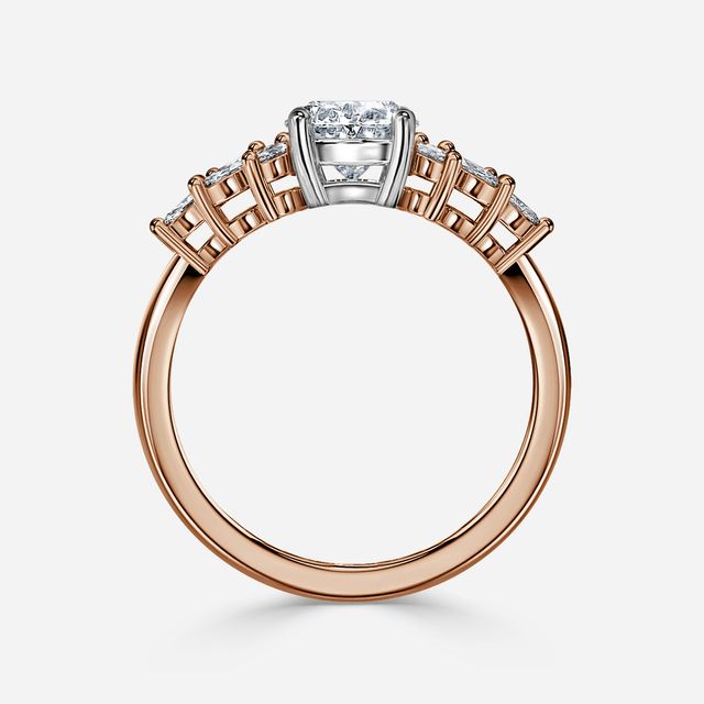 Anastasia Rose Gold Two Tone Trilogy Engagement Ring