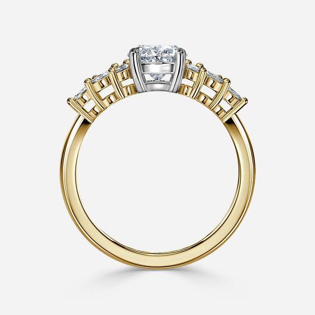 Anastasia Yellow Gold Two Tone Trilogy Engagement Ring