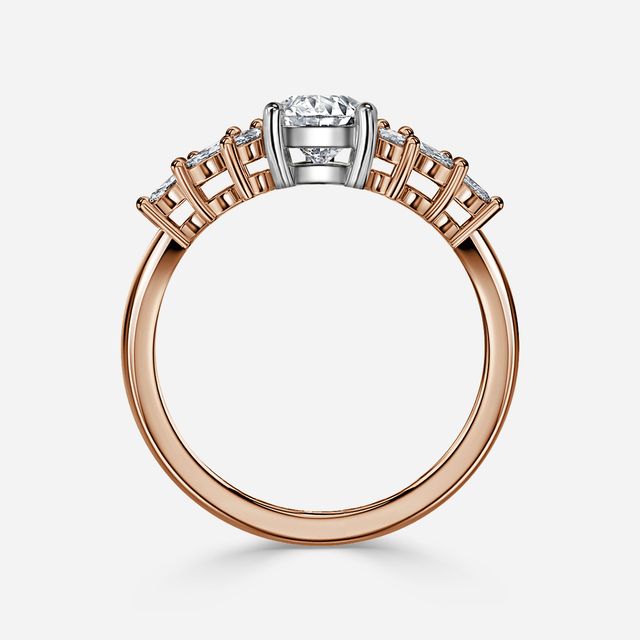 Anastasia Rose Gold Two Tone Trilogy Engagement Ring