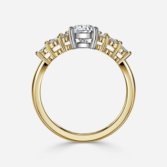 Anastasia Yellow Gold Two Tone Trilogy Engagement Ring