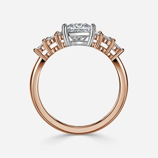 Anastasia Rose Gold Two Tone Trilogy Engagement Ring