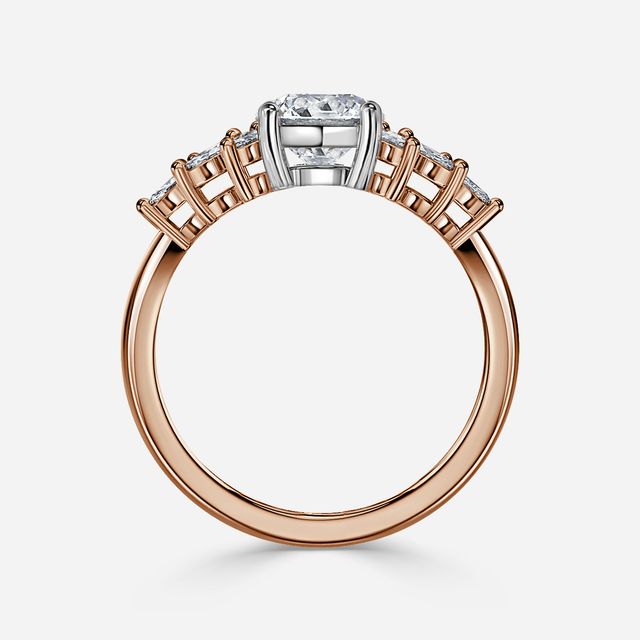 Anastasia Rose Gold Two Tone Trilogy Engagement Ring
