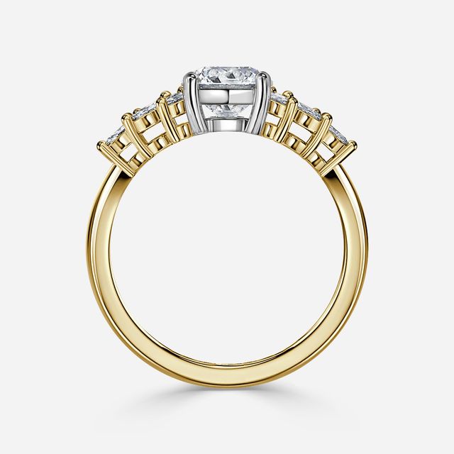 Anastasia Yellow Gold Two Tone Trilogy Engagement Ring