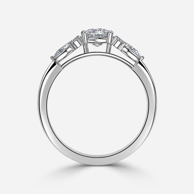Nanami Platinum Trilogy Cluster Engagment Ring