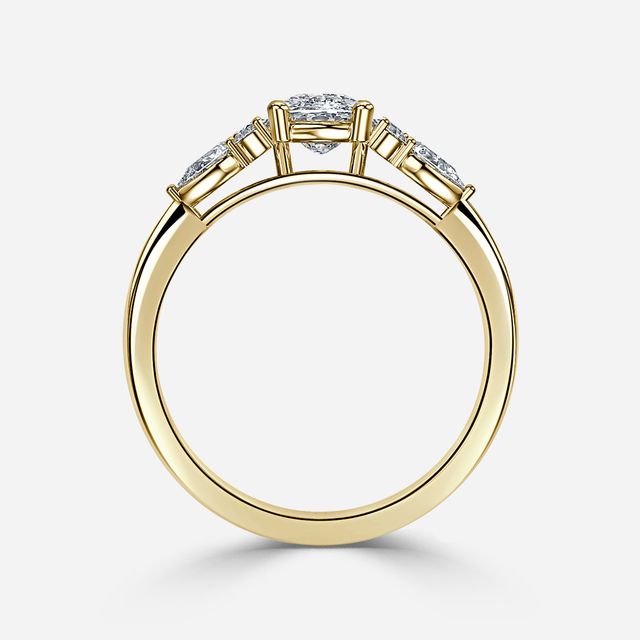 Nanami Yellow Gold Trilogy Engagment Ring